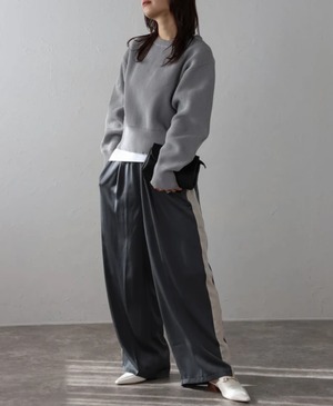 ナンバーミーTOKYO" SCUBA KNIT SHORT PULLOVER"GRAY