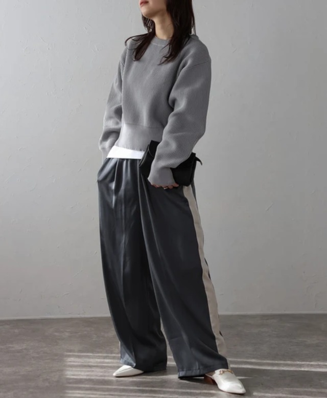 ナンバーミーTOKYO" SCUBA KNIT SHORT PULLOVER"GRAY