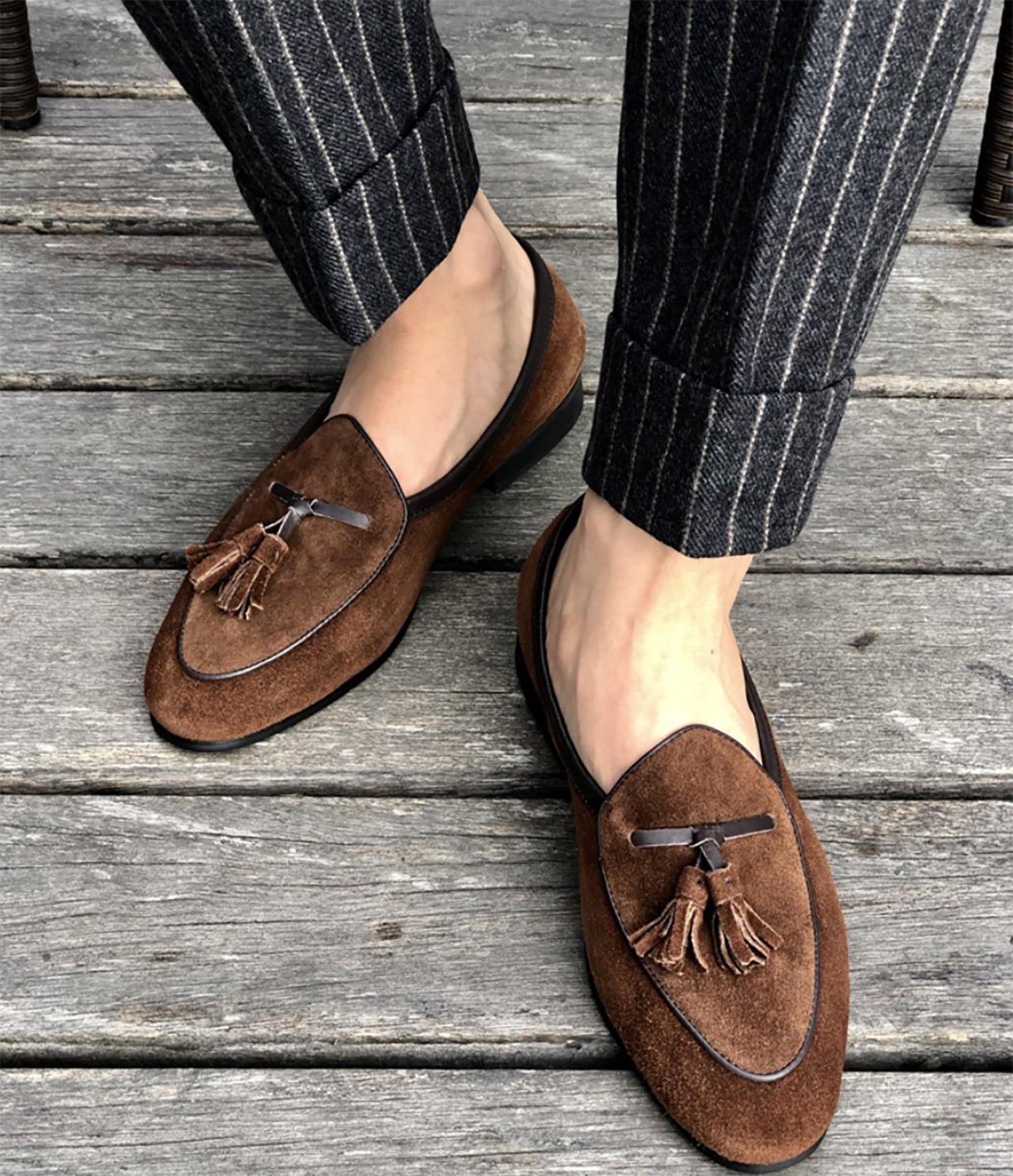 イタリア・ナポリ製スエードタッセルローファー FLEX スエード タッセルローファー ブラック | 25397 BL/S – MAGNANNI