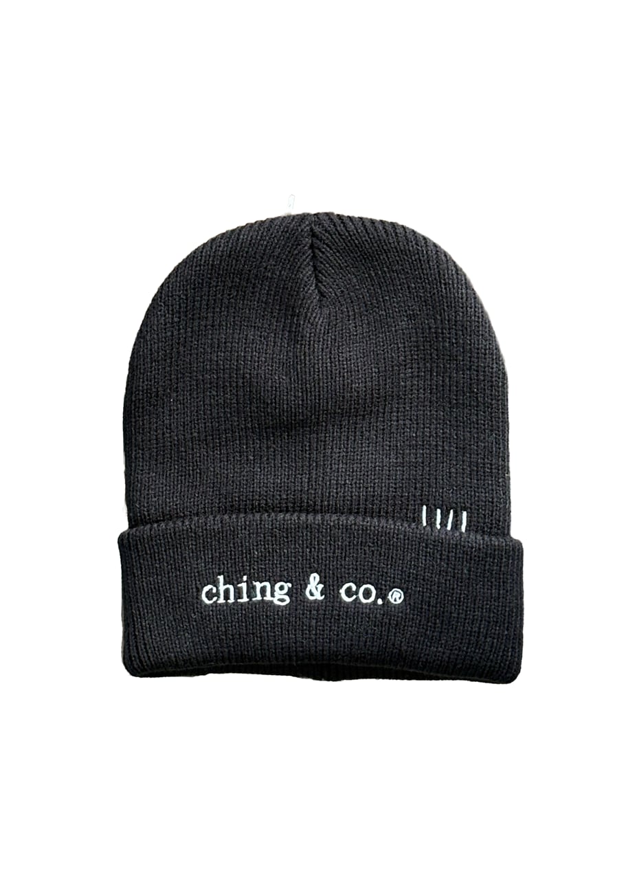 チンちらっ“knit cap“ -black-