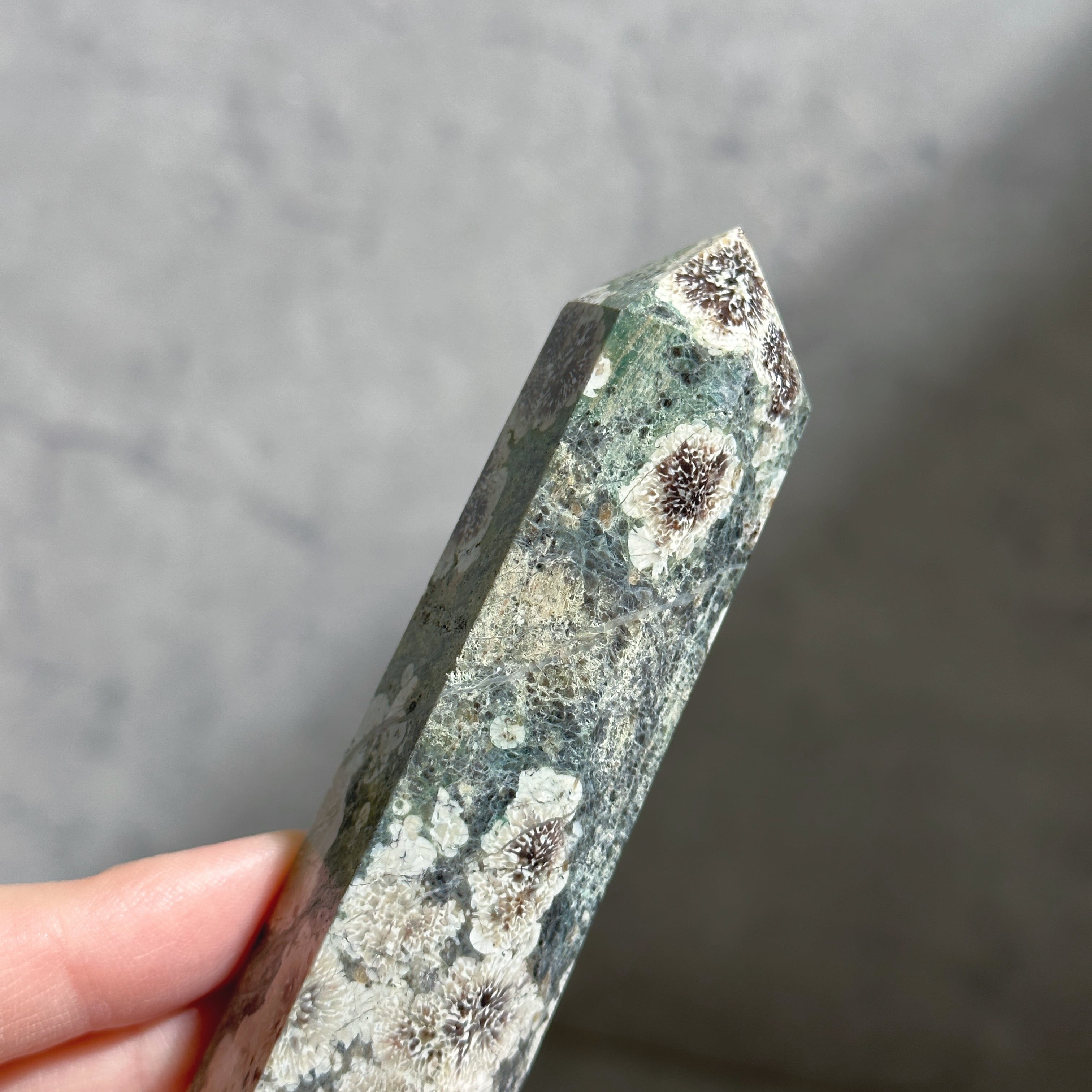 グリーンフラワージャスパー タワー14◇ Green Flower Jasper ◇天然石