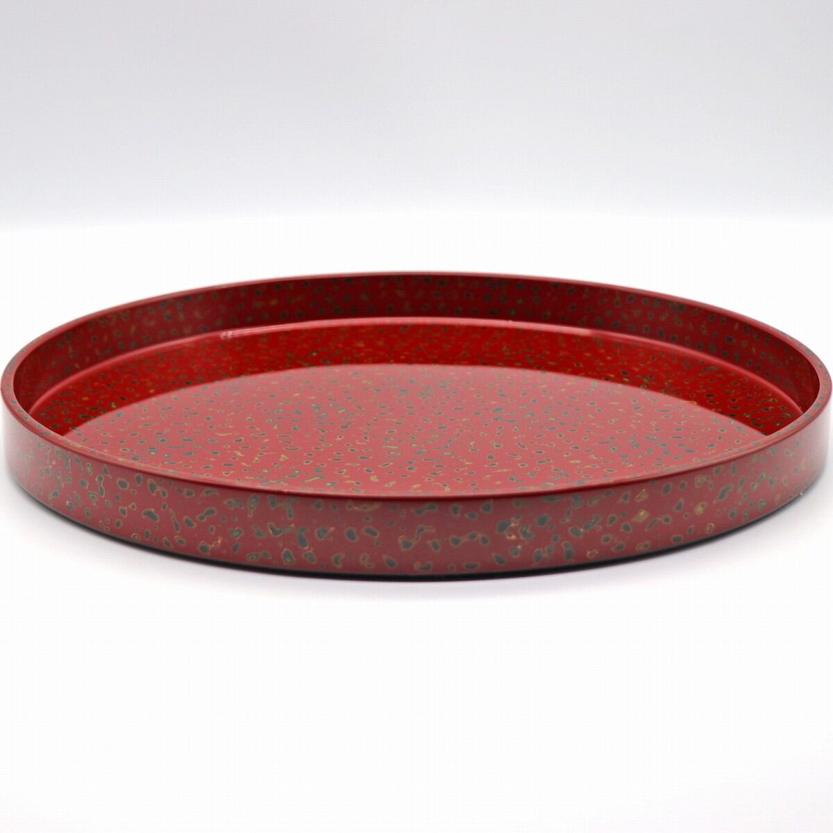 津軽塗（唐塗）バカ塗り・漆器お盆・丸盆・No.221031-04・梱包サイズ80