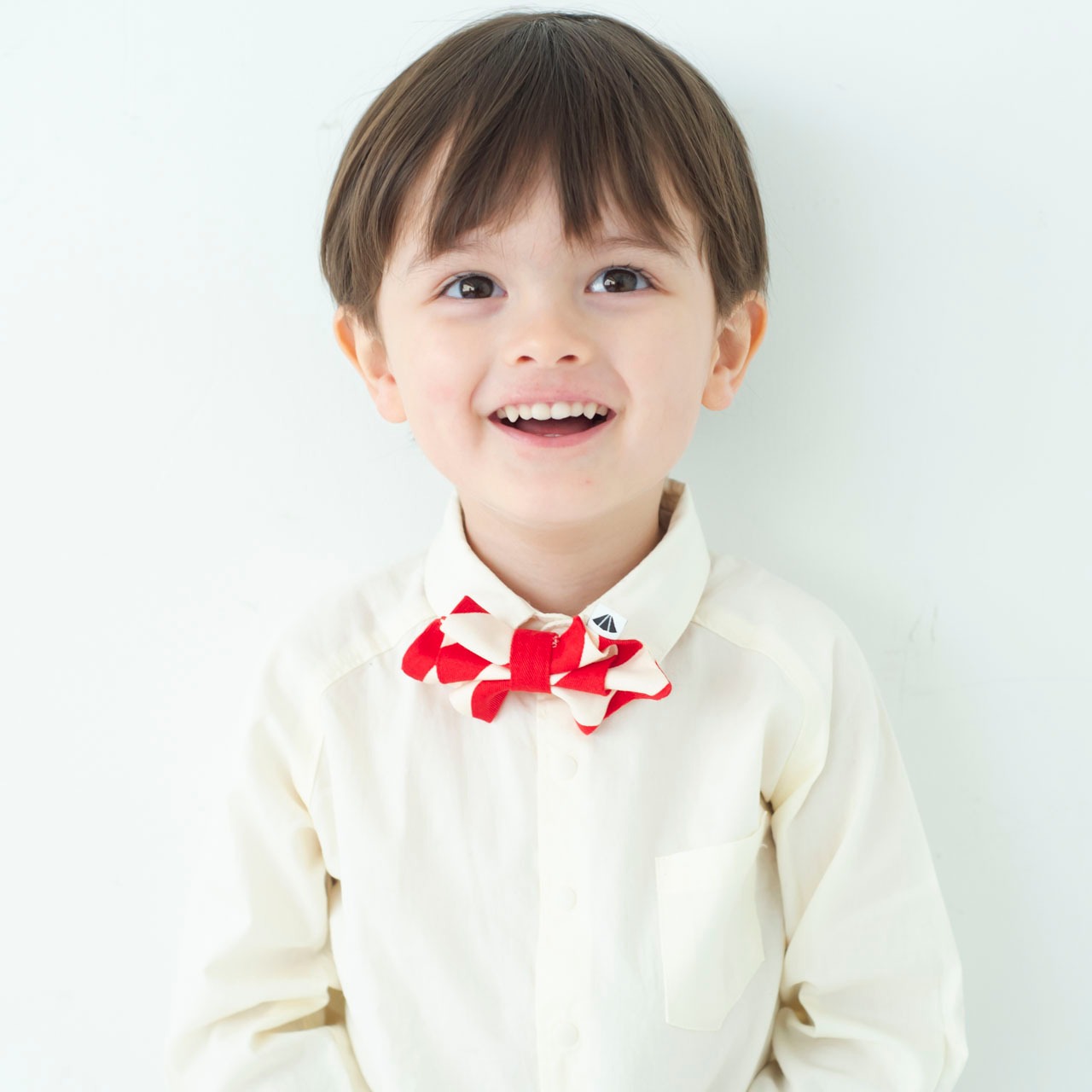 蝶ネクタイ 【ボーダーレッド】ブランド 子供 ヘアアクセサリー 男の子 女の子 日本製 キッズ ギフト
