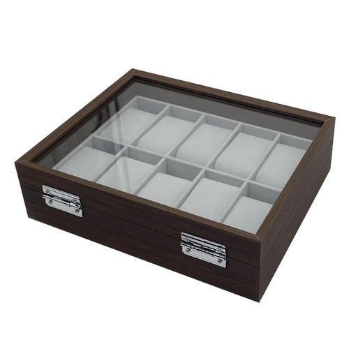 腕時計収納ケース 10本用 ウォッチボックス ガラス蓋 時計ケース コレクションケース 木製 高級 ディスプレイ