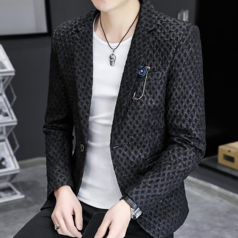 アーガイル シングルボタン ジャケット 3カラー LB0109