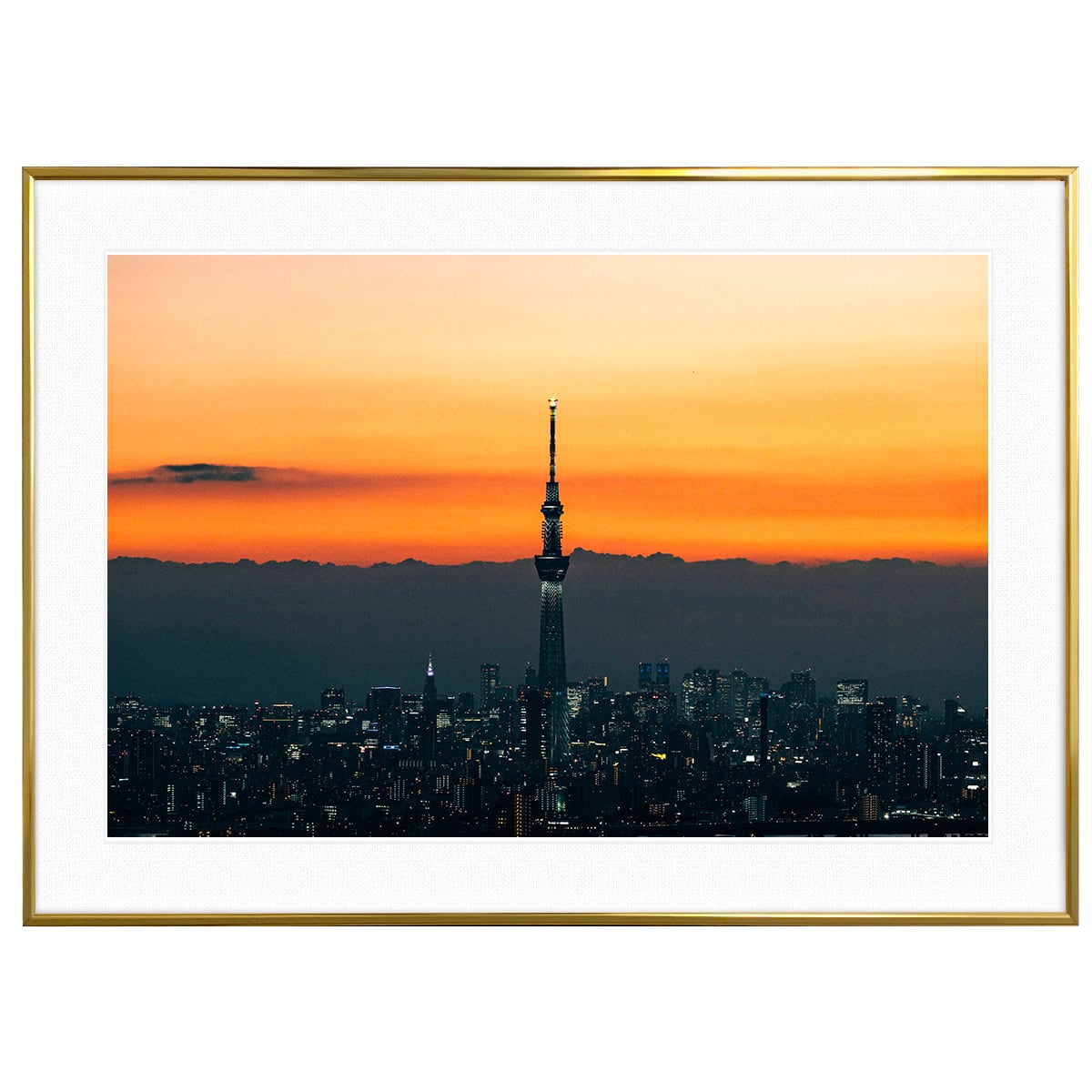 日本写真 夕日に染まる東京スカイツリー インテリアアートポスター額装