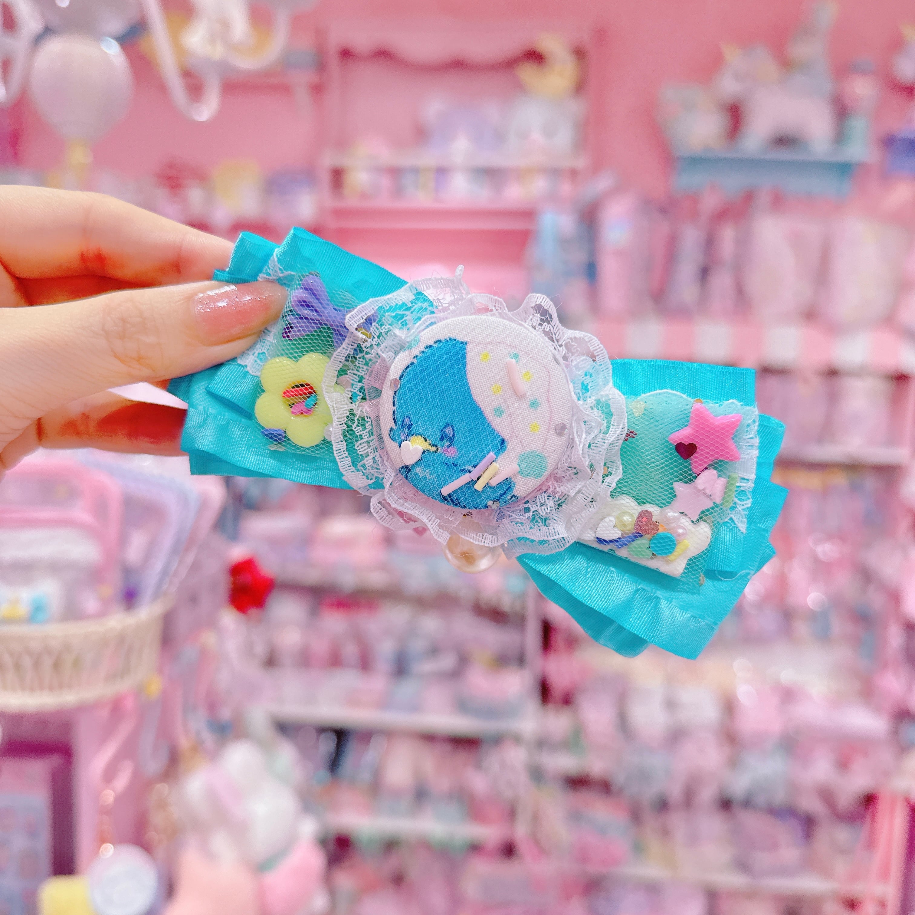 【R14】56-3くるみチュールリボンヘアクリップ