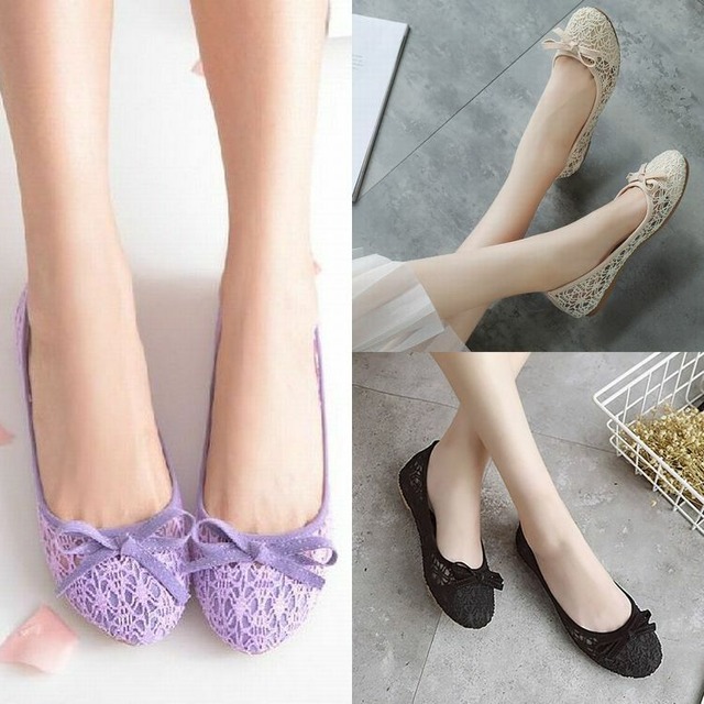 レディース メッシュ フラットシューズ パンプス バレエシューズ / Single comfortable mesh flat shoes (DCT-571282860224)