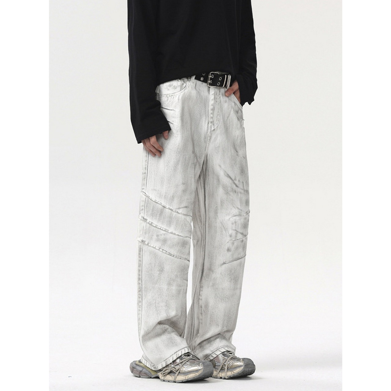 ストリート ヴィンテージ ホワイトデニムパンツ P240