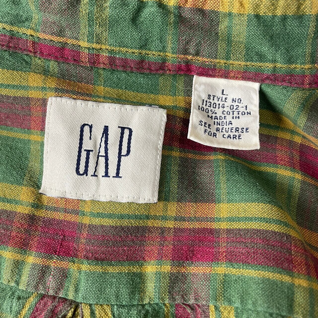 90年代 OLD GAP オールドギャップ チェック柄 プルオーバーシャツ 