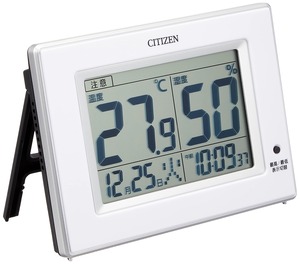 【新着特価】リズム(RHYTHM)CITIZEN シチズン 温度計 湿度計 時計付き デジタル ライフナビD200A 白 10.5×14.5×2.4cm 8RD200-A03