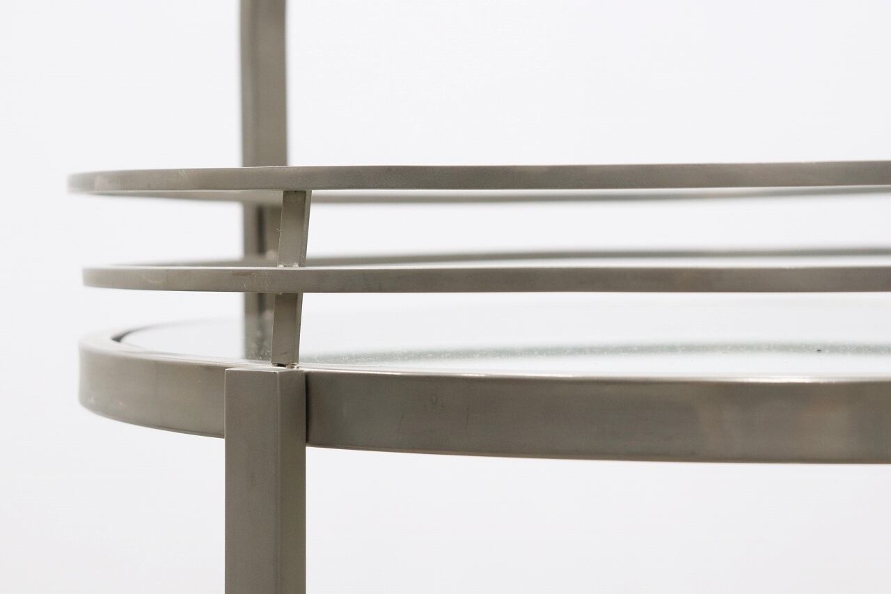 アイアン ガラス キャスター ワゴン ラック サイドテーブル シェルフ