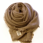 MAISON CARRÉE  CASHMERE Fringe STOLE  "SAND BEIGE"