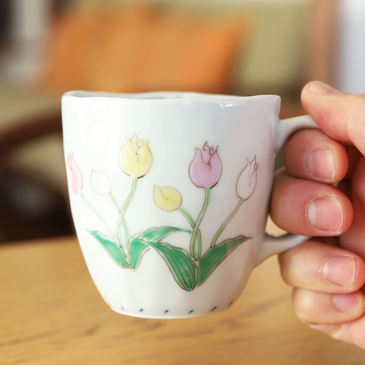 うつわ藍水 ｜ マグカップ（大） チューリップ ｜ 波佐見焼 | にっこう