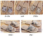 予約 スリッパ 花柄 麻素材 夏用 涼しい ルームシューズ 通気性 軽量 室内履き ナチュラル 自然 涼感 春夏 オープンタイプ 軽い 軽量 足元快適 リゾート風 メンズスリッパ レディーススリッパ 男性 女性  cw-a-4734