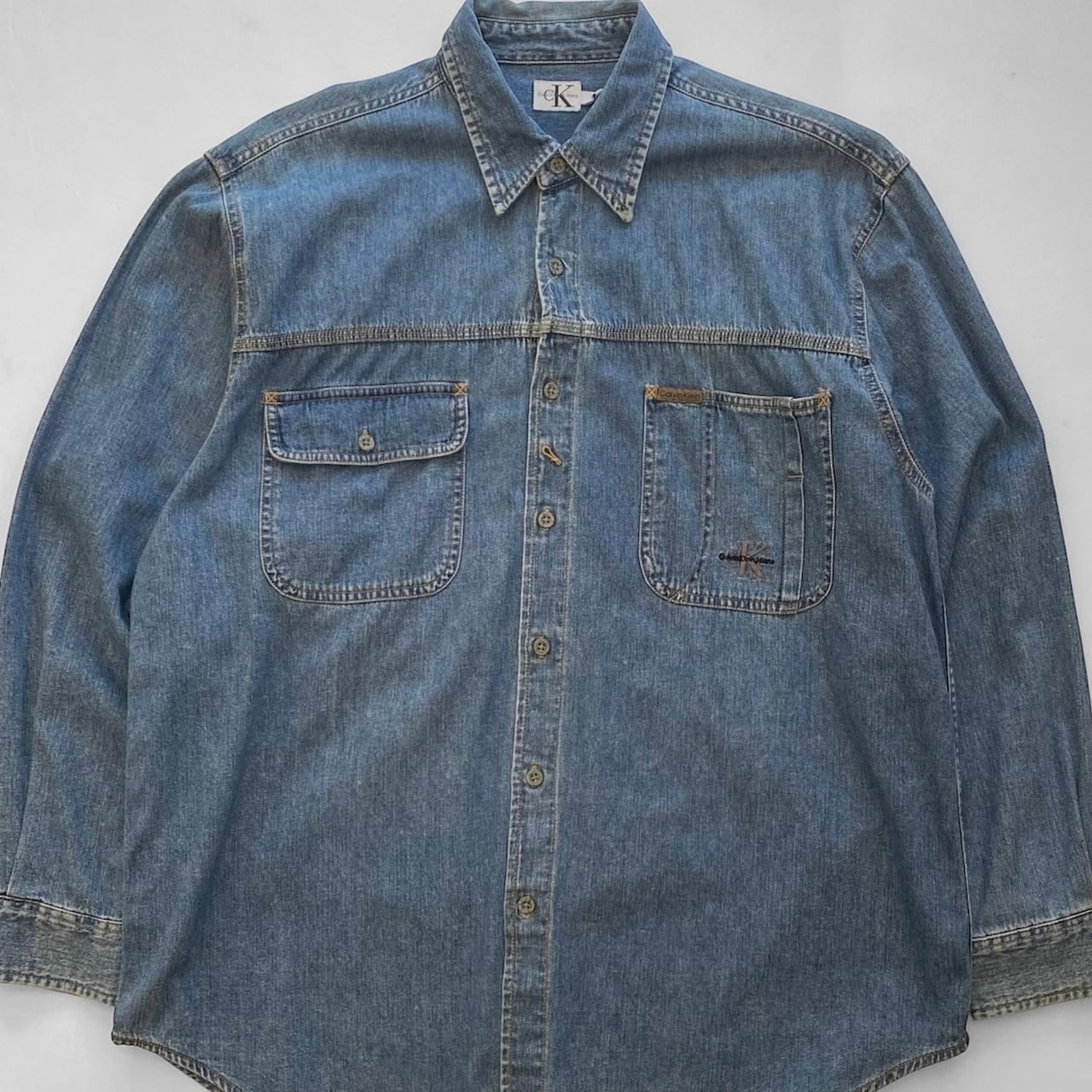 90s "Calvin klein JEANS" L/S Denim Shirt カルバンクラインジーンズ デニムシャツ [L]