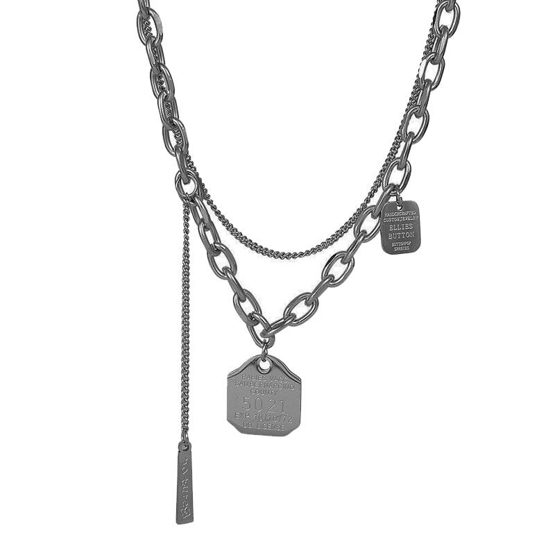 トレンドスタイルダブルチェーン アクセサリー ネックレス メンズ