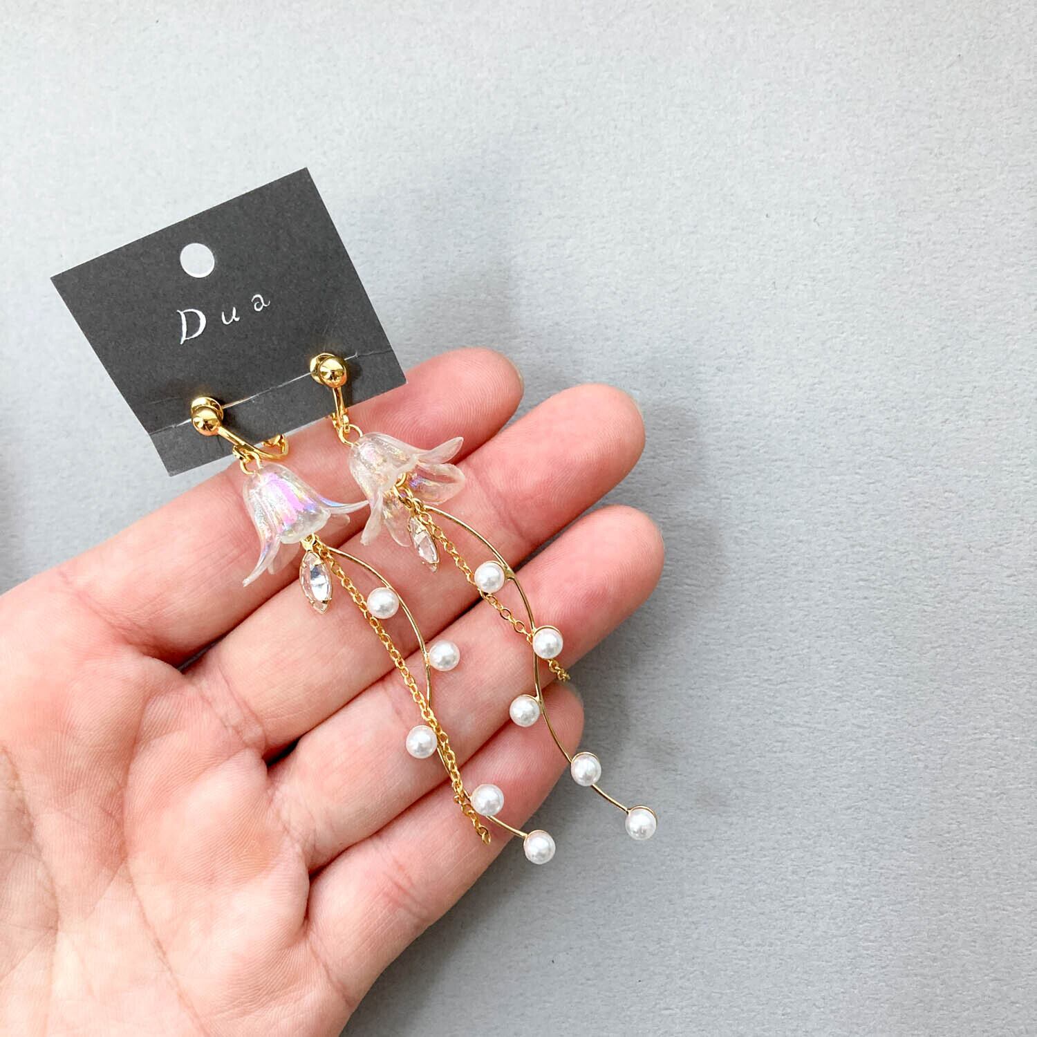 オーロラフラワーとウェーブパーツの〈ピアス/イヤリング〉 | Dua