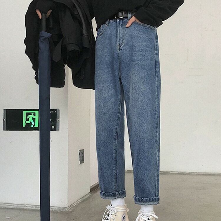 全1色 デニム パンツ ストレート カジュアル ダメージ おしゃれ