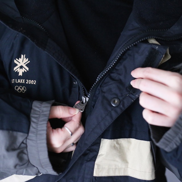 "02 salt lake olympic" good coloring pattern over silhouette mountain jacket