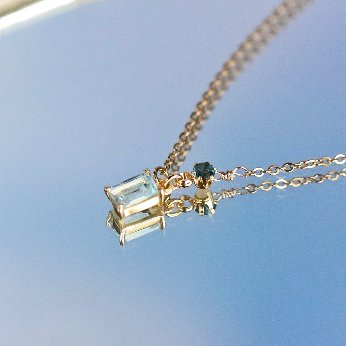 blue✕borderネックレス ブルーイースト BLUEEAST ハートパールステーションネックレス