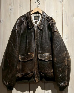 【a.k.a.C.a.k.a vintage】“AVIREX” A-2 Type Special Aging Fright Leather Jacket