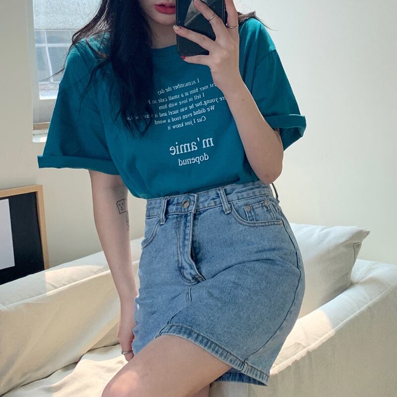 Tシャツ レディースルーズサマー ストリート 夏物 ヨーロピアン 試着室34905097543