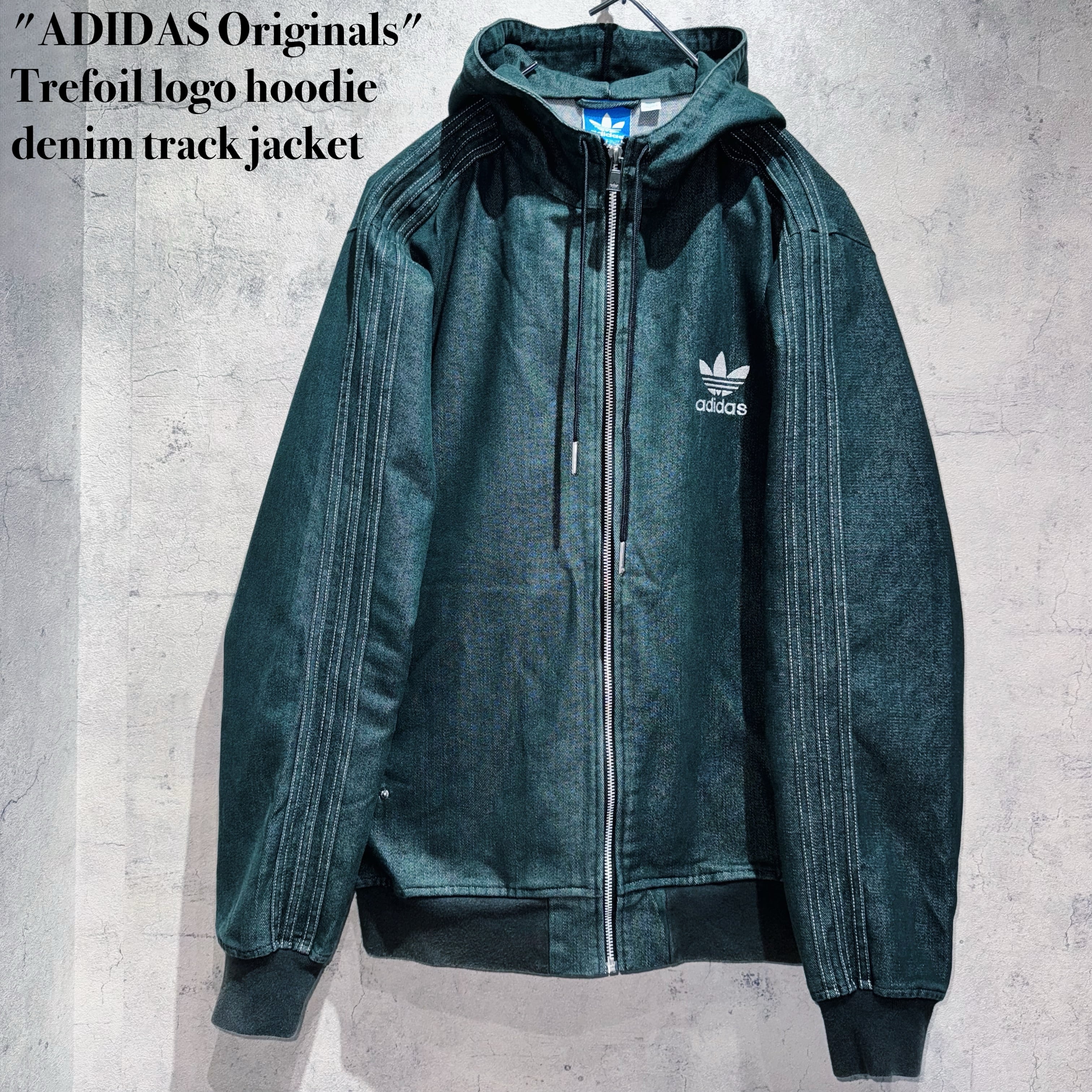 "ADIDAS Originals"Trefoil logo hoodie denim track jacket