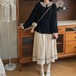 2色／フリルカラーくるみボタンブラウス ・12587