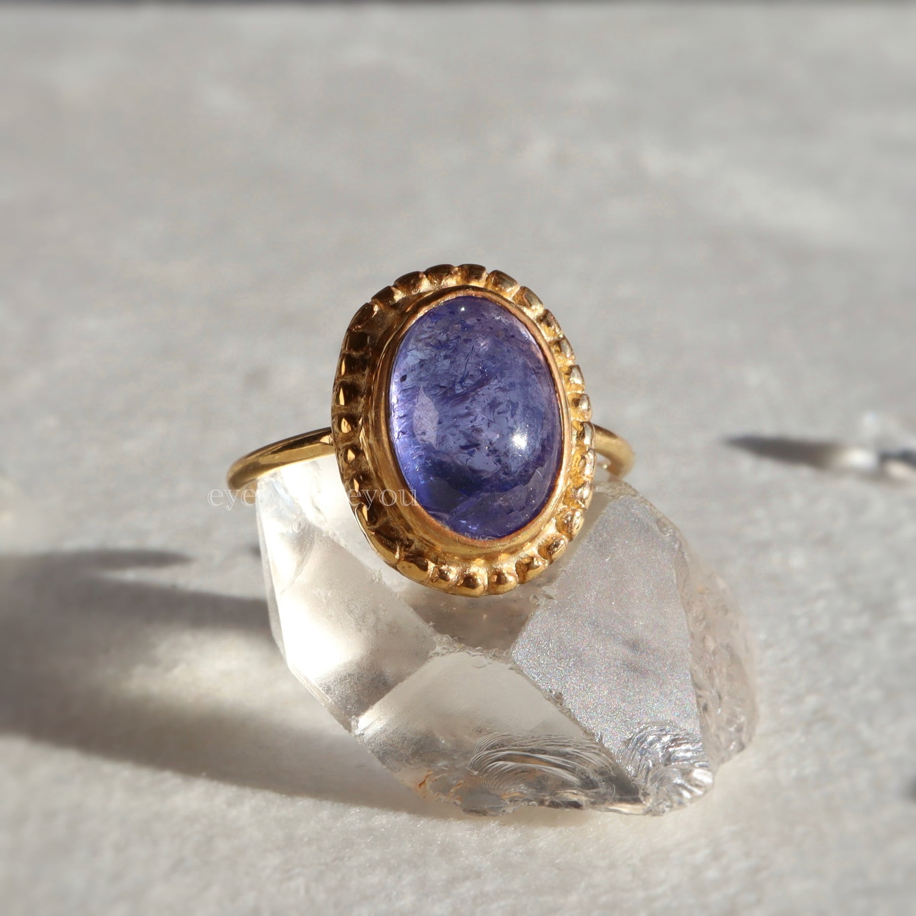 13.5-14号向け）タンザナイトグラニュレーションリング オーバル