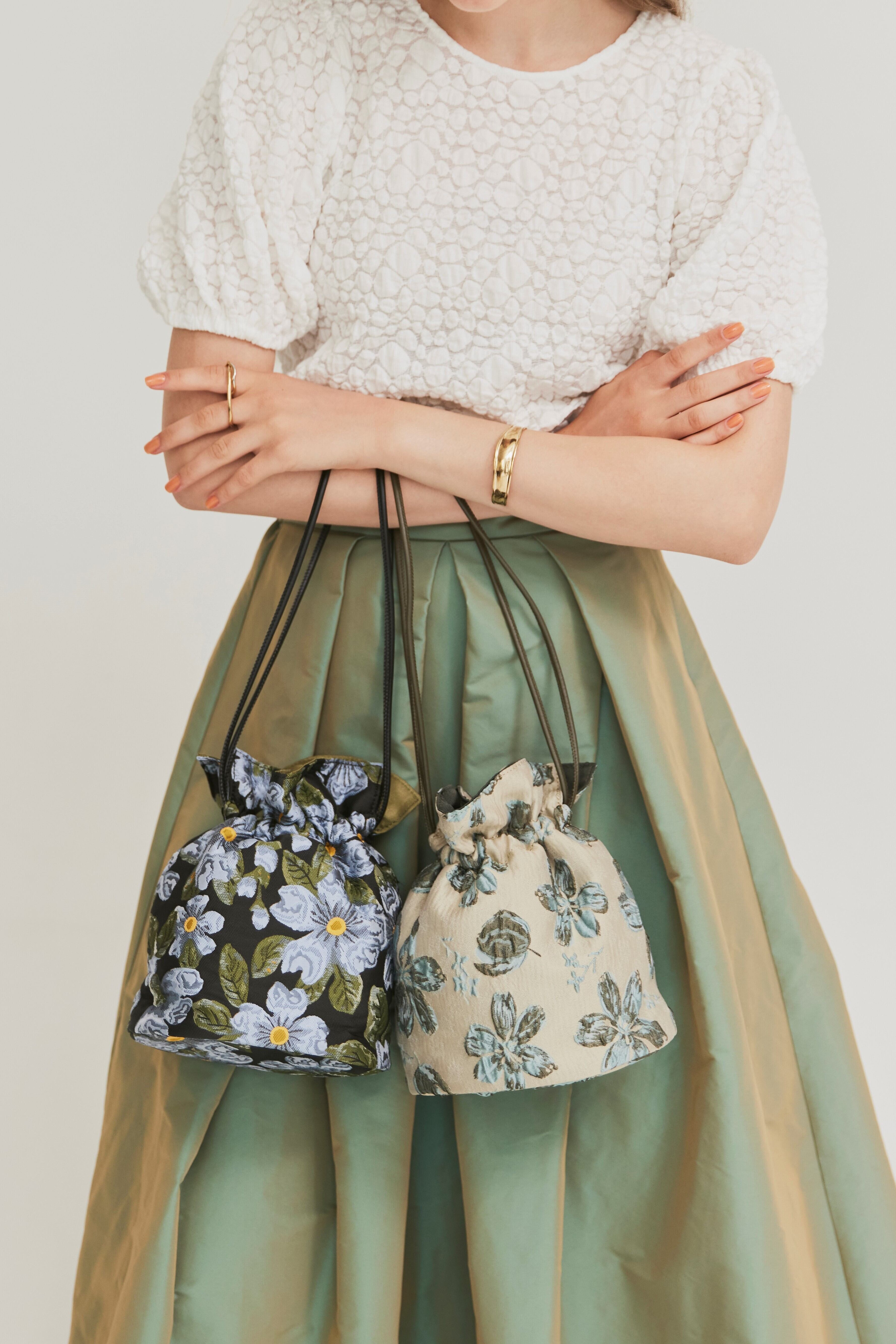 Jacquard pouch MOSS GREEN