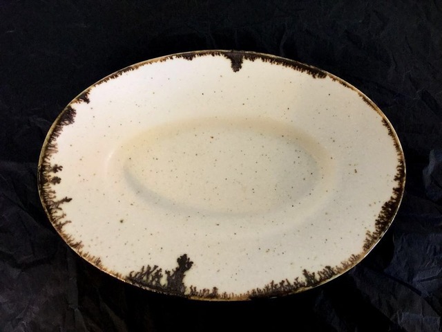 KODAMA TOKI  Oval Plate Brown 28cm 