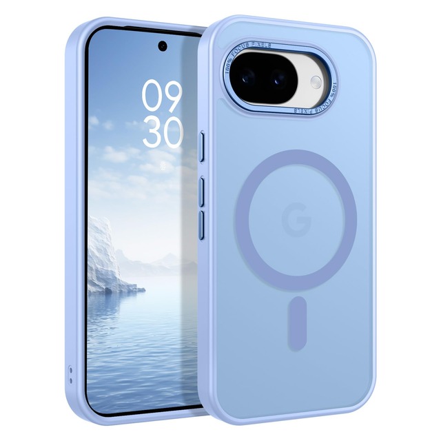 VENINGO Google Pixel 10a専用ケース ライトブルー 半透明 MagSafe対応 ワイヤレス充電対応 TPU+PC シンプル 人気 滑り止め 薄型 軽量 耐衝撃 指紋防止 レンズ保護 グーグルピクセル10a専用ケース 6.3 インチ ピクセル10a用カバー 青い
