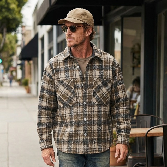 アメリカン チェック柄シャツジャケット　S2291