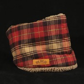 ROBIN NECK WARMER /タータンチェック(RED)&ブラウンファー