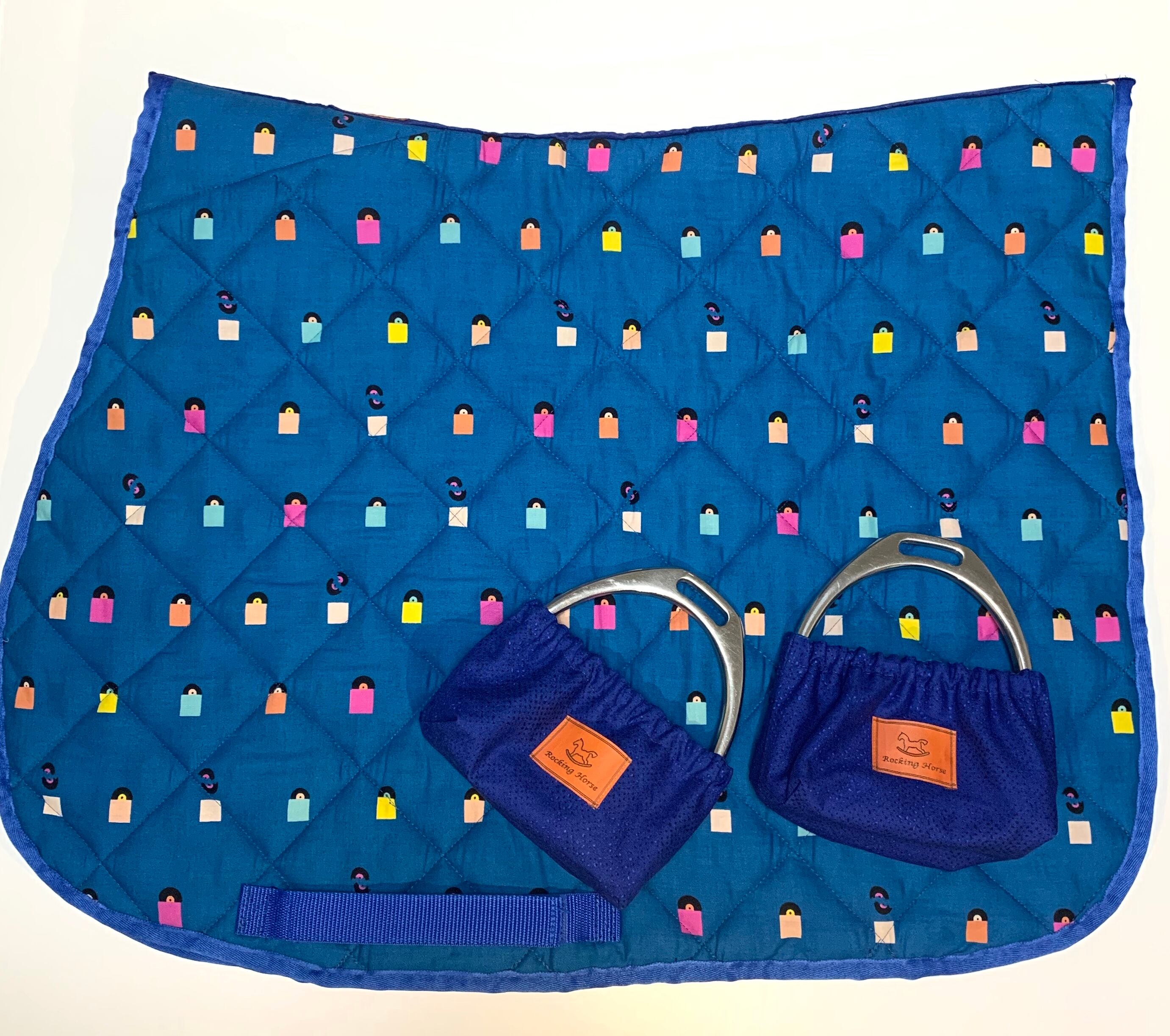 乗馬用品】ゼッケン &鎧カバー サンプルNo.2 blue record | Rocking Horse 