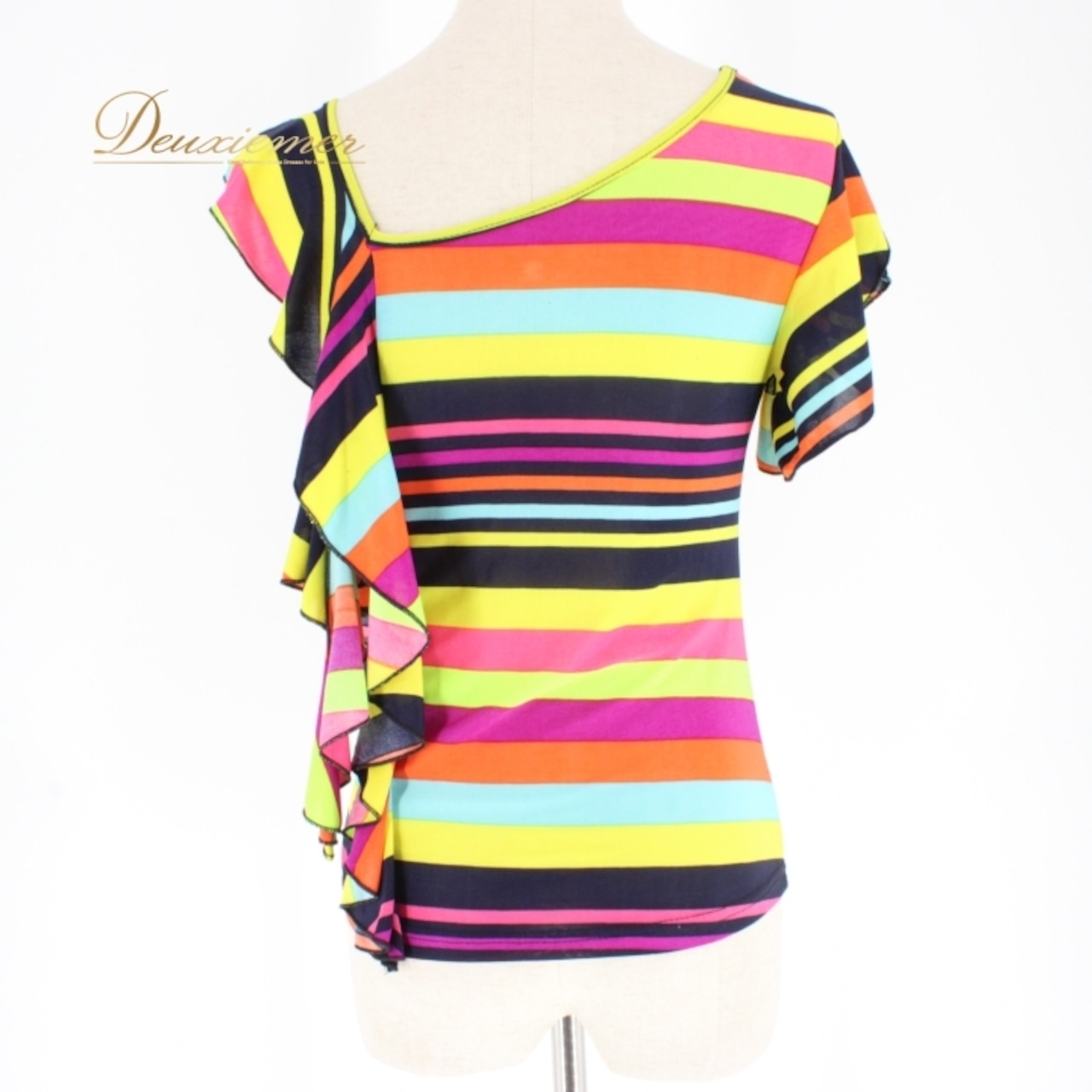 社交ダンス 衣装 スタンダード トップス レッスンウェア ICHIOKU イチオク グリーン系 ブルー系 イエロー系 オレンジ系 ピンク系 ネイビー系 フリル デザイン ストライプ 着心地 おしゃれ カジュアル スポーティー ダンスウェア フェスティバル ショート丈 レッスン ウェア 女性用 トップス スタイル ಹೊಂದೊ