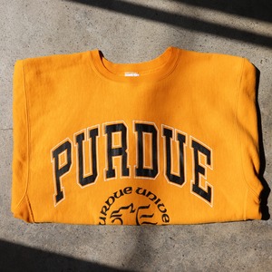 極美品 XL 黄色 二段 90s USA リバースウィーブ チャンピオン スウェット イエロー PURDUE パデュー Reverse weave champion