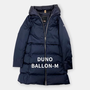 美品 DUNO BALLON-M デュノ バロン エム フーテッド キルティング 切替 ダウンコート 紺 ネイビー 42 L / J&NREUSE レディース アウター