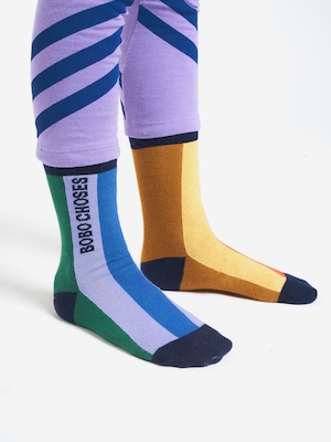 BOBO CHOSES / Multi color stripes long socks