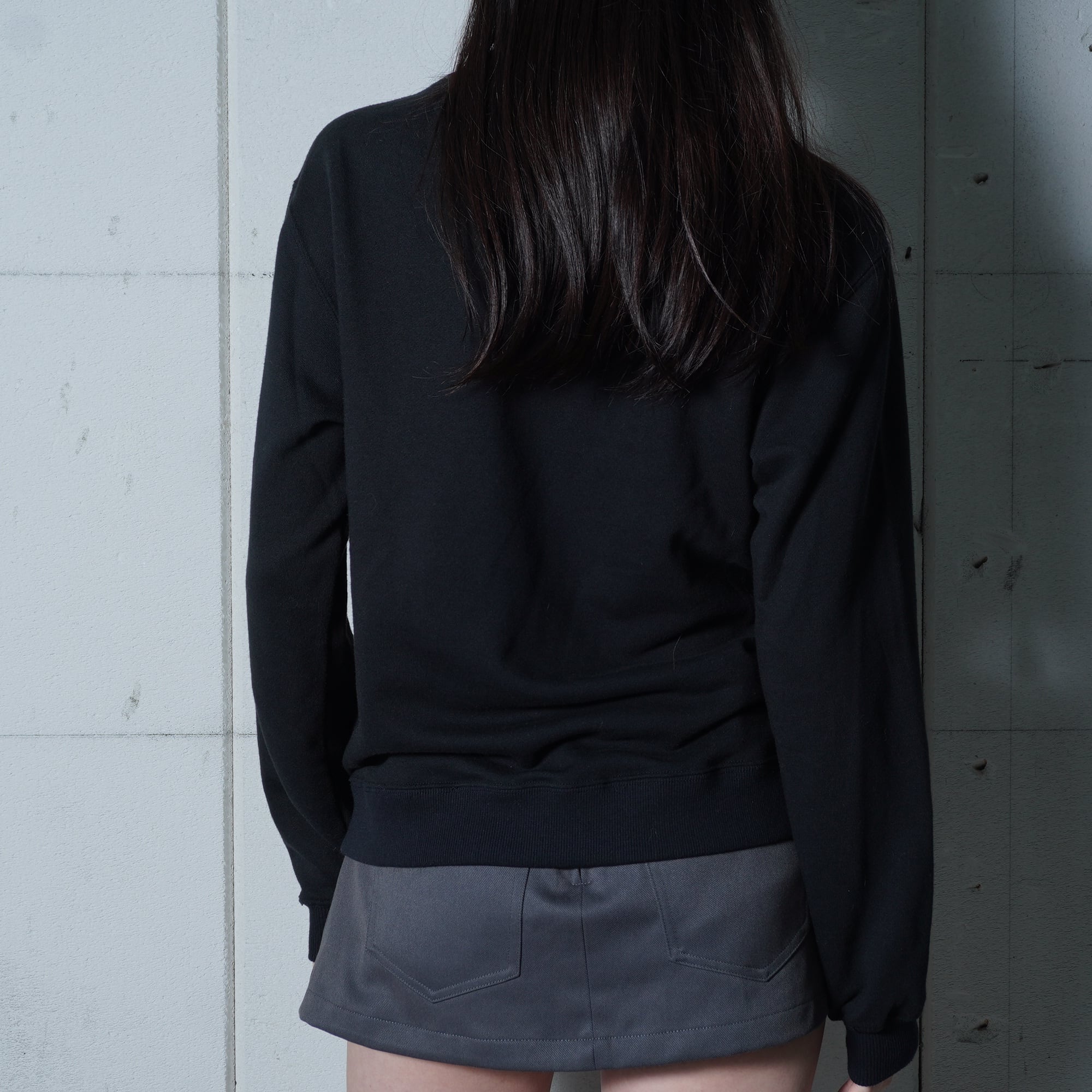 Courreges】クレージュ ロゴ刺繍スウェット black | MIXHIVE