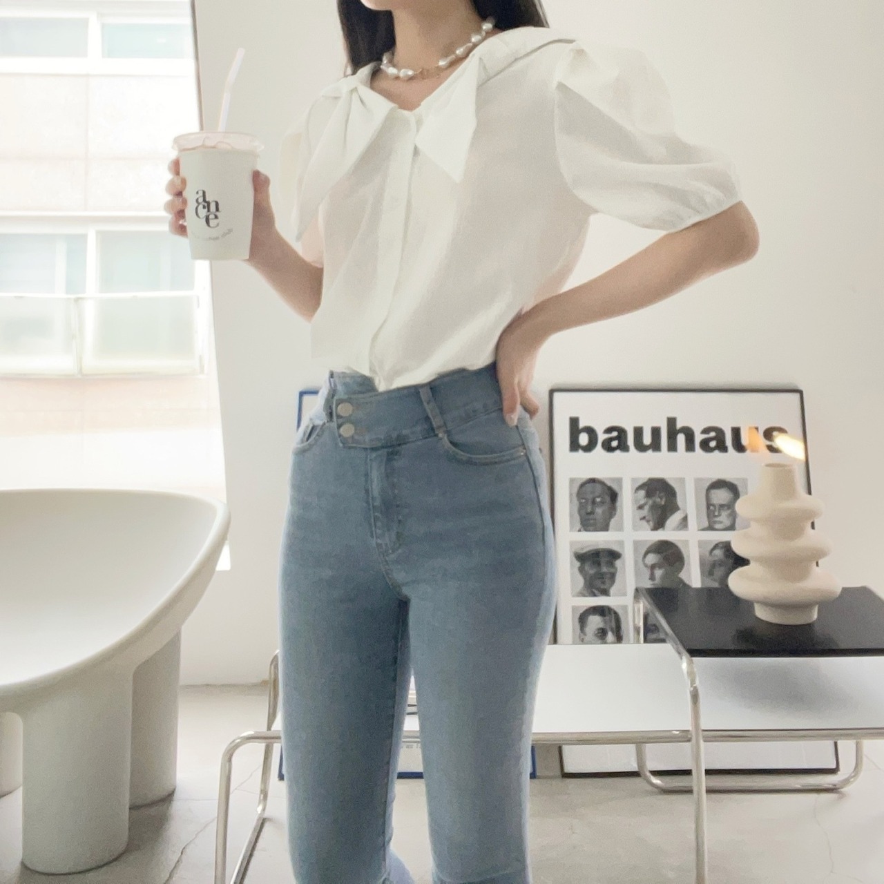 ツーリボンブラウス