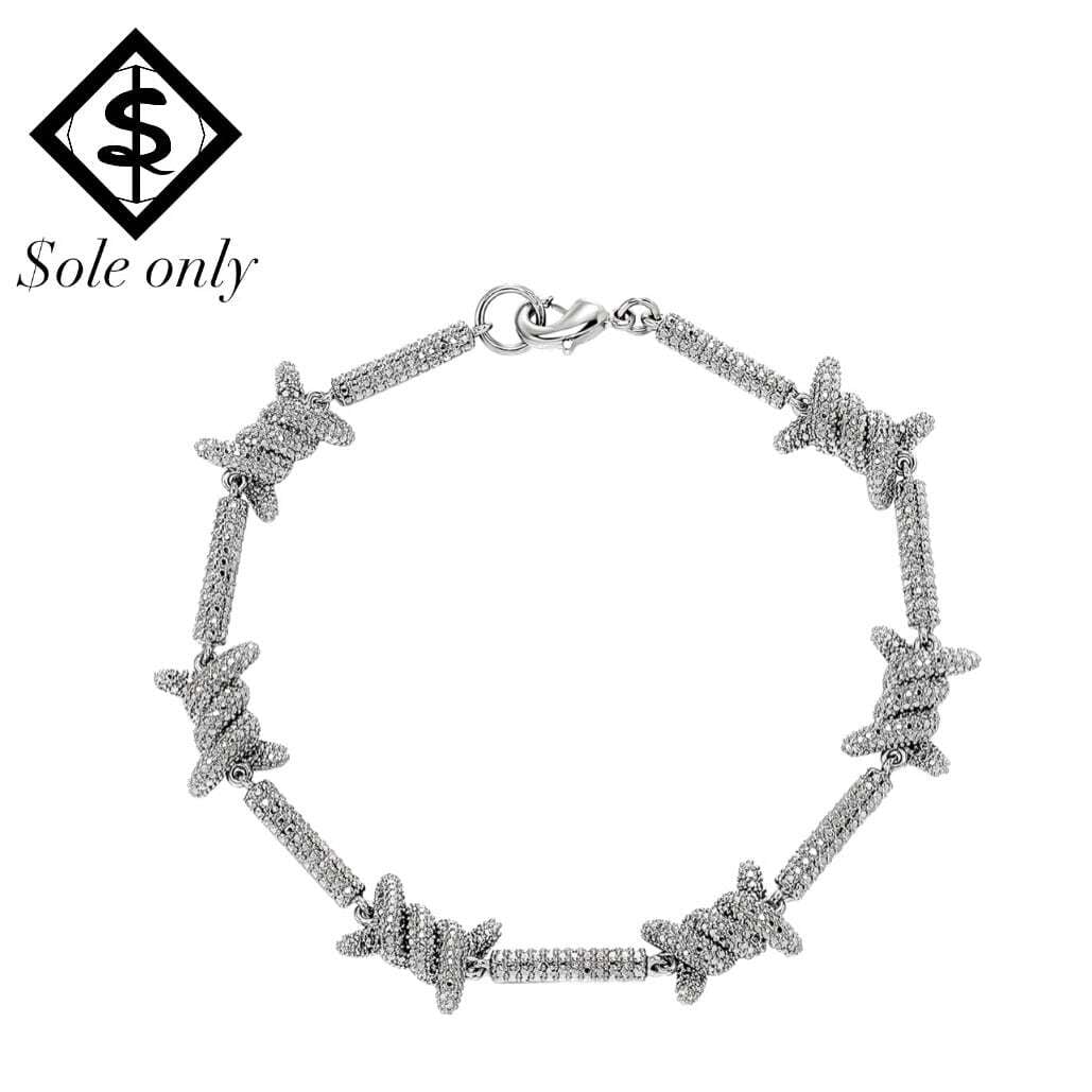 【sole only】有刺鉄線モチーフブレスレットシルバー 7インチ(18cm)【ソールオンリー】