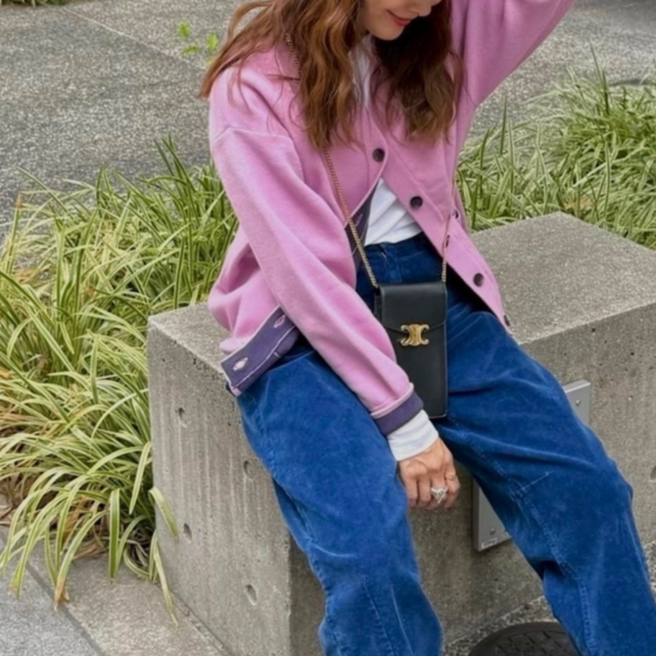 ◾️新品◾️LINKABLEリンカブル／リバーシブルカーディガン リバーシブルカーディガン(ラベンダー×ネイビー) | LINKABLE