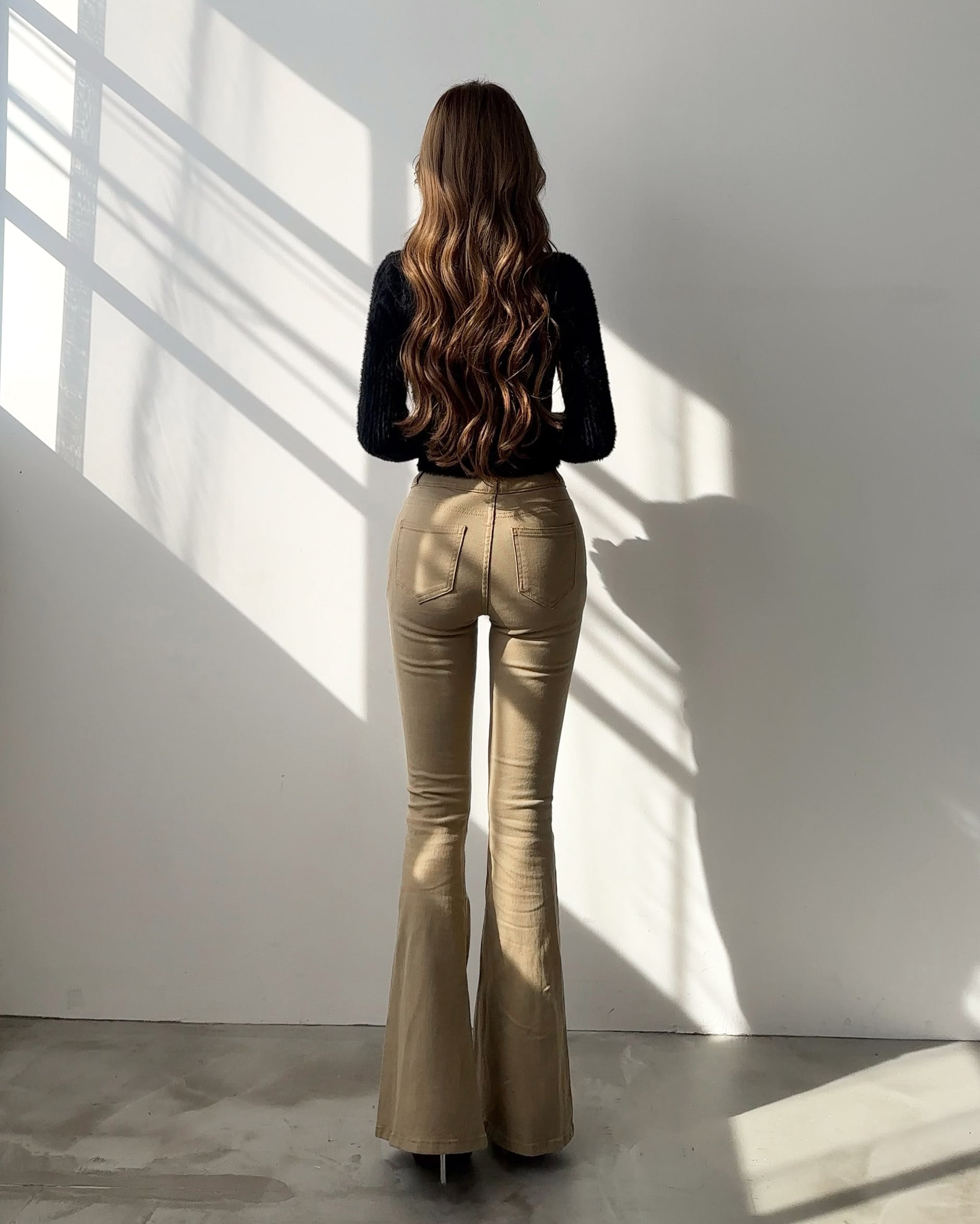 GIENGE SU high-waist flare denim ベージュ 再入荷/ベージュ】SU high-waist flare denim | GIENGE［ジーアング］