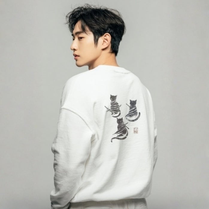 [忍び猫たちの三影図 ]スウェット リブ/ A tranquil Japanese atmosphere ribbing