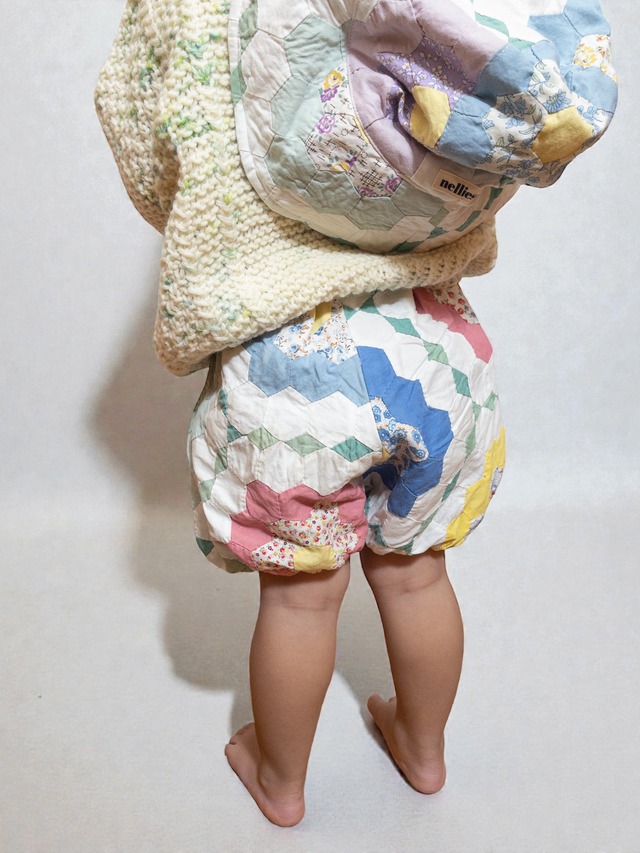 《即納》Nellie Soo / Vintage quilt bubble shorts 001 (0-1.5Y)
