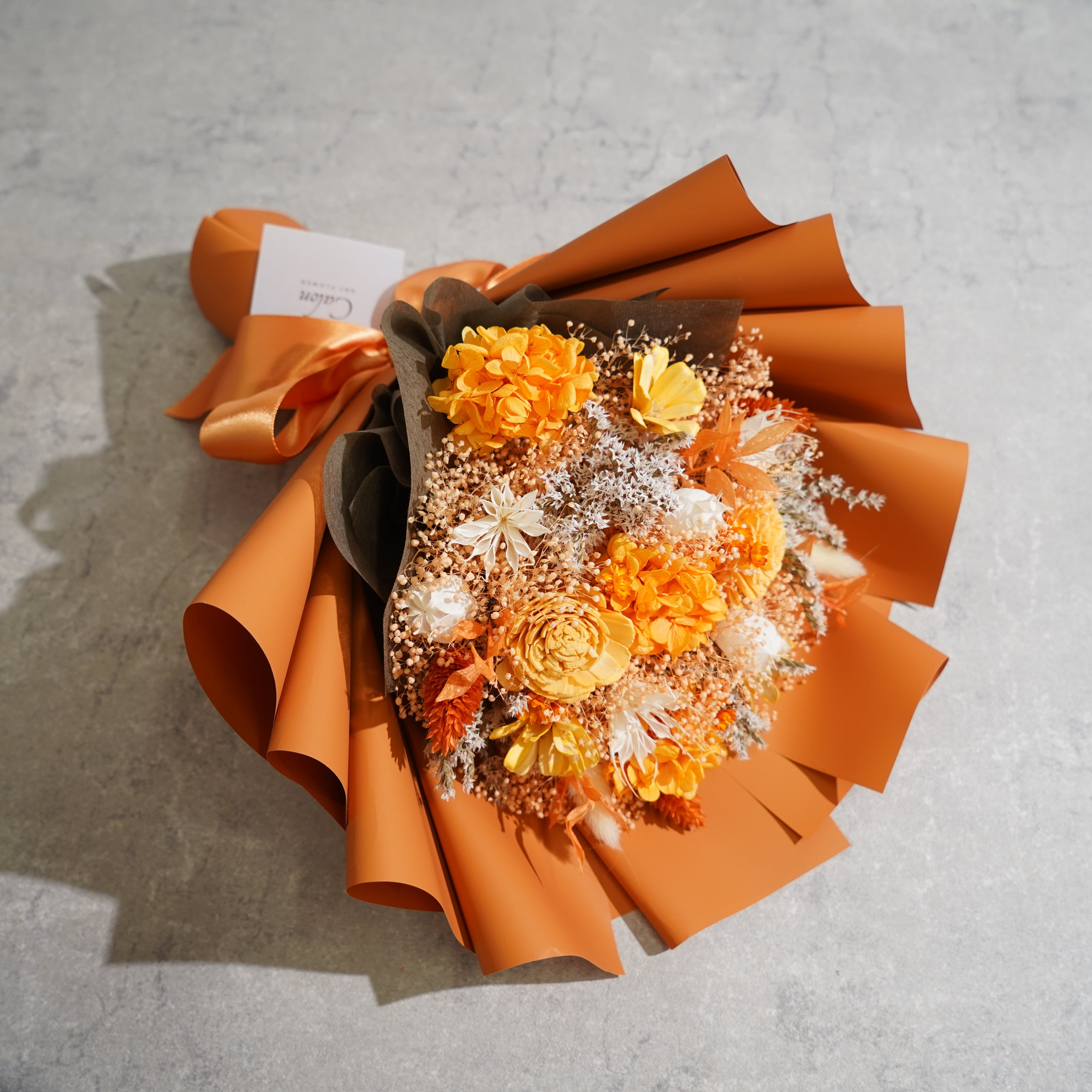 ドライフラワーの花束 Mサイズ オレンジ M-400≪限定1点≫