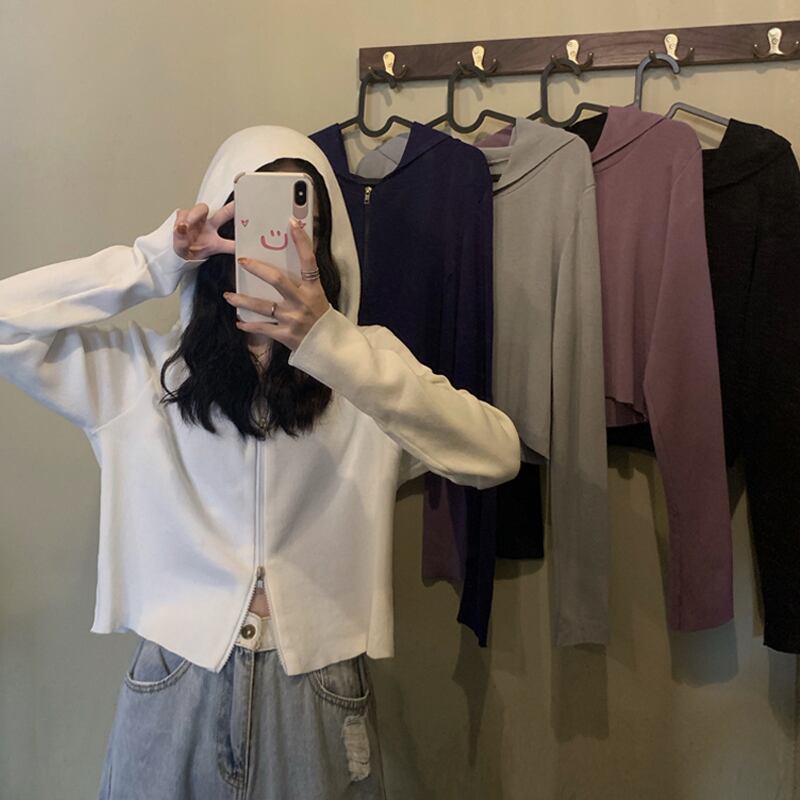 スタイル薄手カーディガンショートトップス スプリングセーター コート オータム ロング 春物 秋物 試着室5573399203