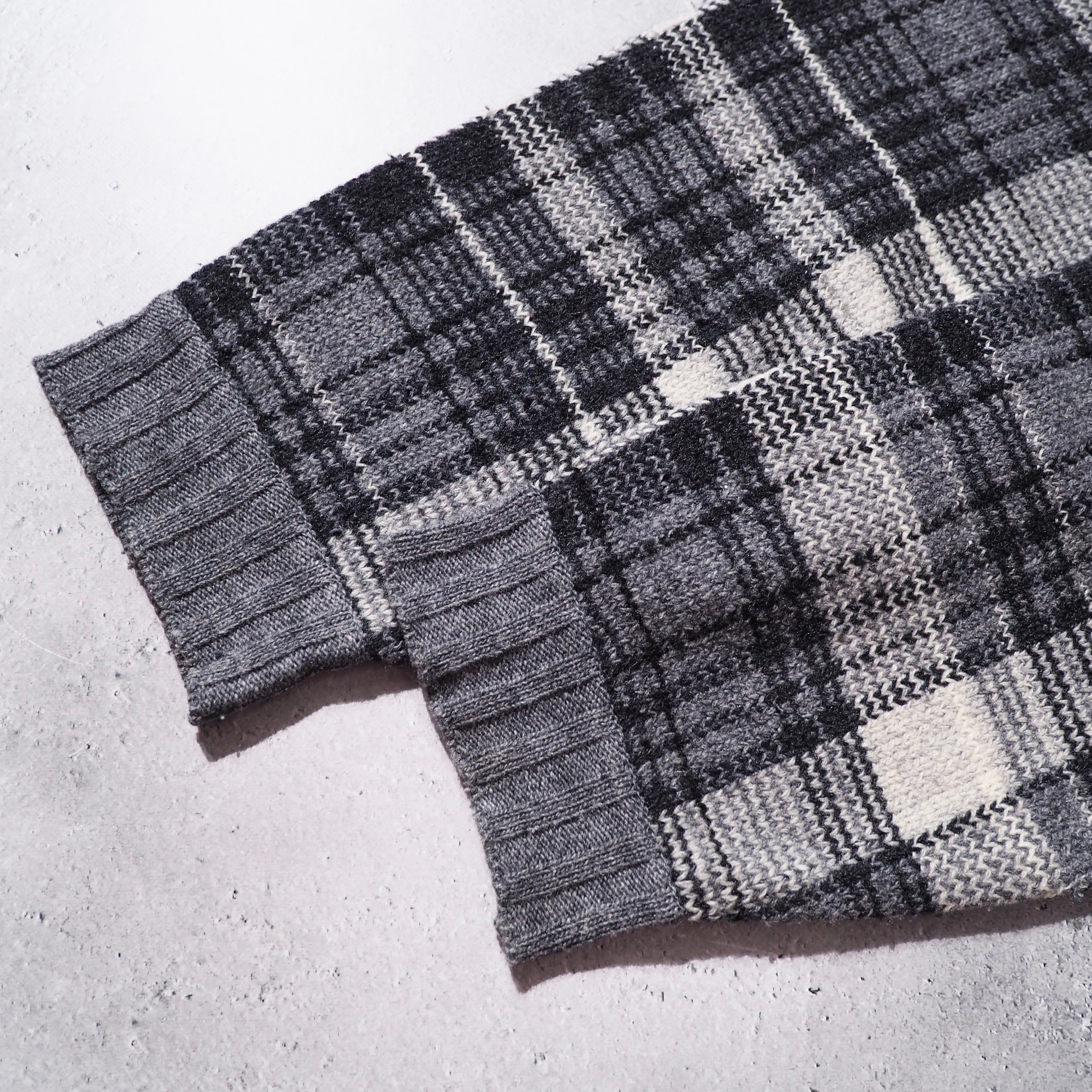 1990s ” KENZO ” Cold Nordic × check pattern combinations vintage knit